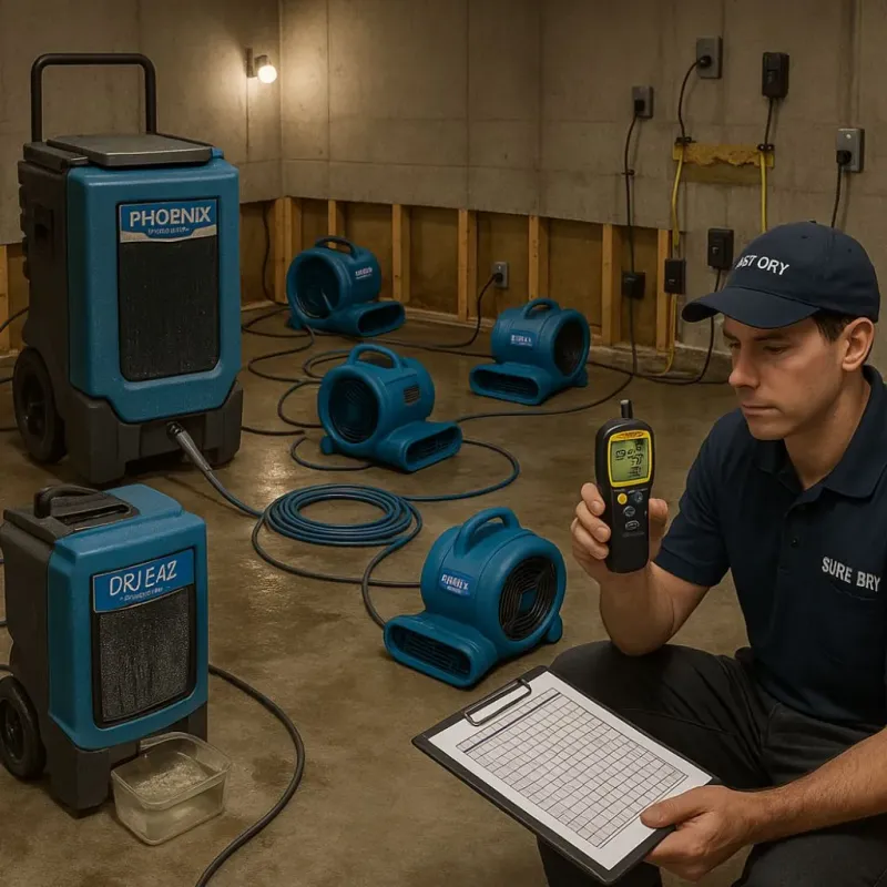 Structural Drying and Dehumidification process in Brookneal, VA